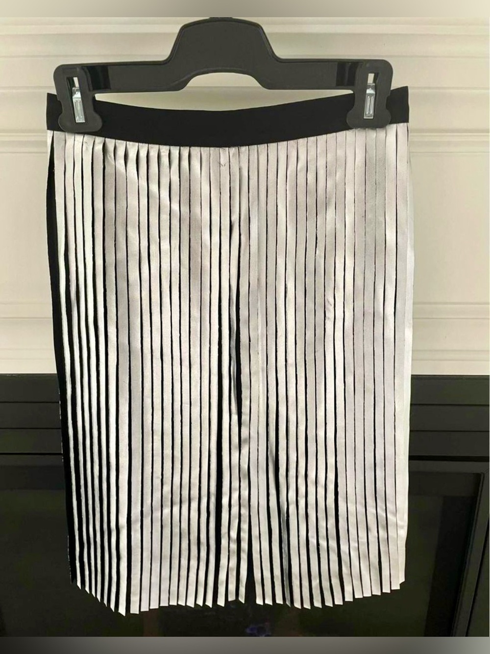 BEBE Black & Silver Pleated
Skirt